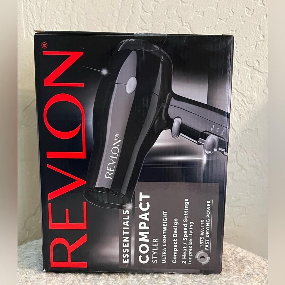 NEW Revlon 1875W Compact Hair Dryer Lightweight Travel Styling - Picture 2 of 6